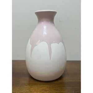 Loves XO Sienna Pink & White Drip 8" Vase Gorgeous Isaac Mizrahi